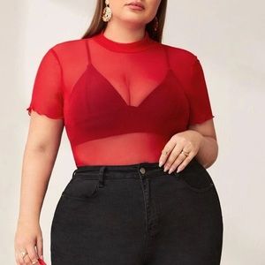 Plus Size Mesh Top